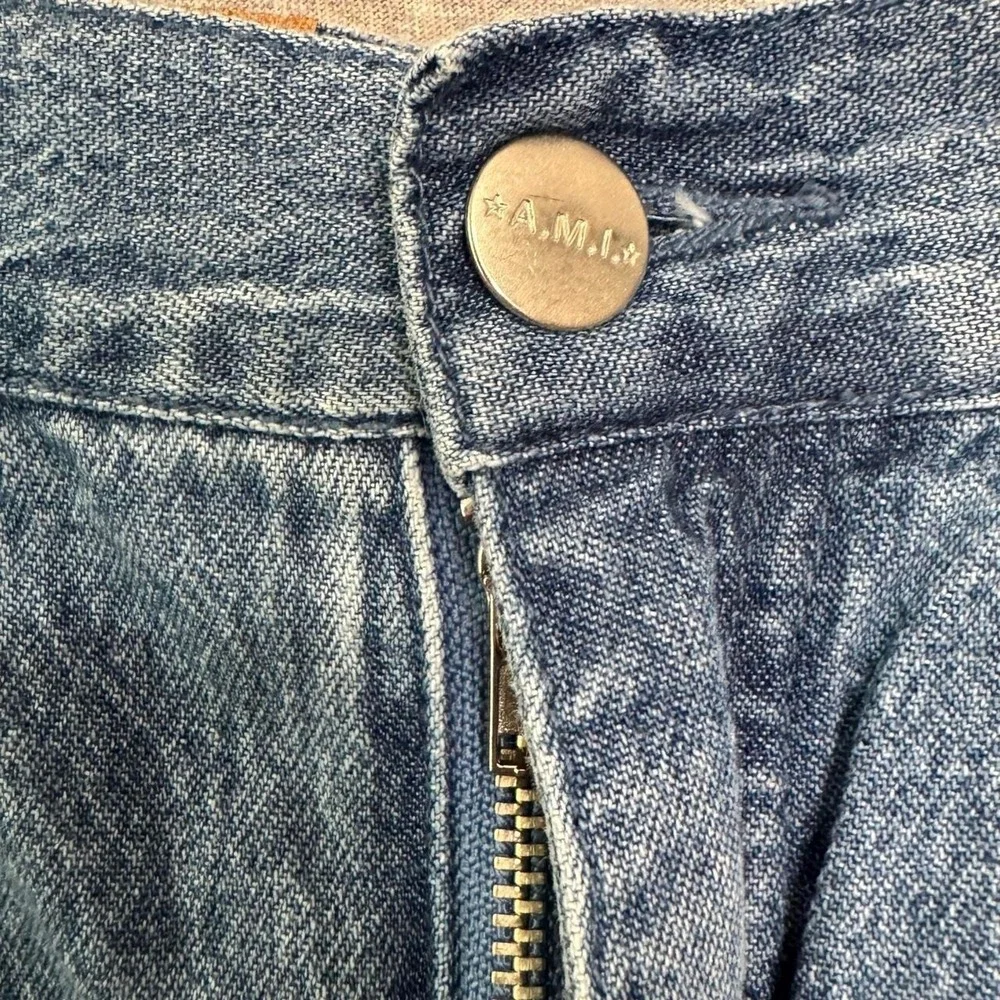 Ami Denim Bermuda Shorts Women's 12 Blue High Rise Vintage 90s Jorts Mom Norm